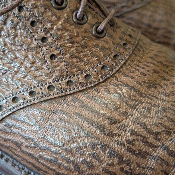 AMAZING! Vintage Genuine SHARKSKIN Men\'s Oxford - Brown - FootJoy - Size 10.5 DB main image 9